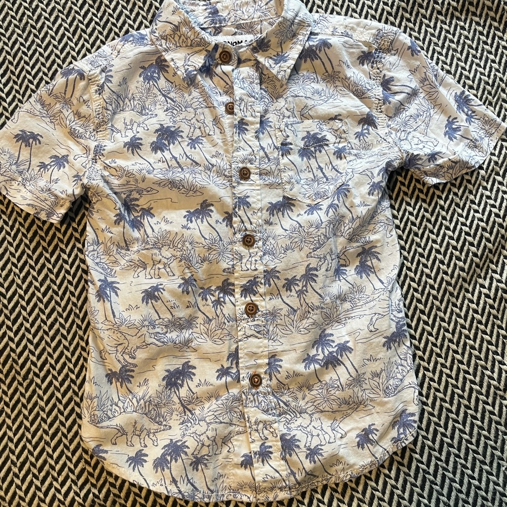 Boys button up dinosaur shirt
